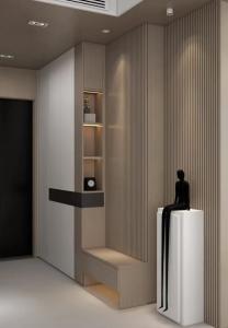 China Eco friendly Apartments Wood Panel Furniture Modern Clothes Cabinet Customized wholesale