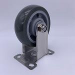 Rigid Stainless Steel PU Tread Caster Wheels 4 Inch 100mm