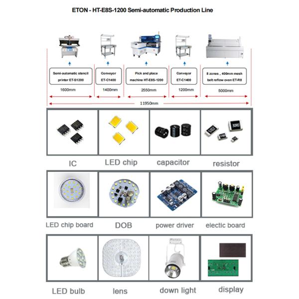 Multi Function SMT Pick And Place Machine 24 Feeder Station For LED Lighting