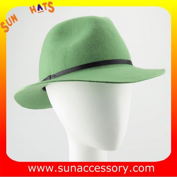 2042 Sun Accessory green wool felt winter mid brim ladies hats ,Shopping online hats and caps wholesaling