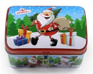 China Small Christmas Metal Gift Boxes with Lock wholesale