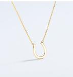 Horseshoe 18K Gold Diamond Necklace Extender Chain 45cm