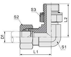 90 Degree Bsp Thread Male Adjustable Bite Type Stud End with O-Ring