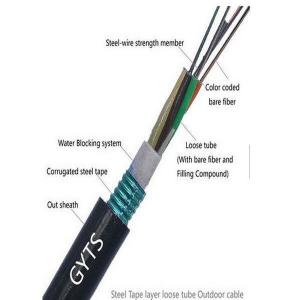 China 96 Core Steel Tape Single Mode Armored Duct GYTS Fibre Optic Cable wholesale