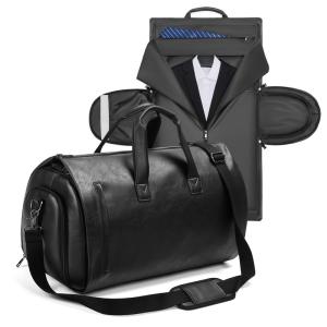 China Black PU Leather Oxford Cloth Travel Duffle Bag Accept Customized Logo wholesale