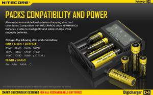 China Nitecore LCD 2014 Latest universal smart charger Nitecore D4 battery charger wholesale
