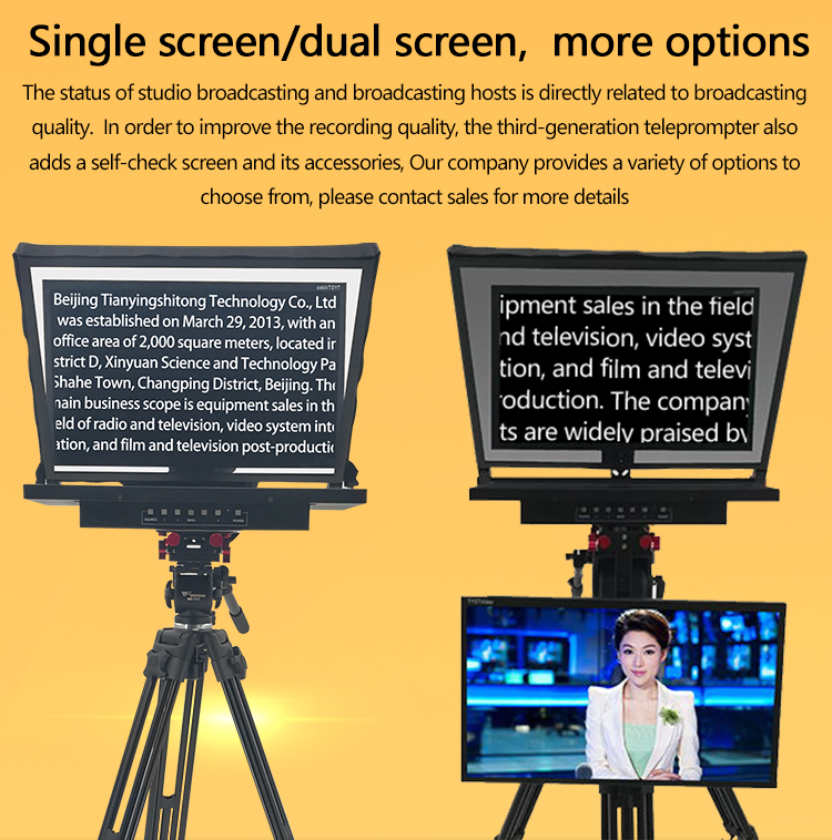 Customizable Font and Background Colors on 1000nit Monitor Teleprompter for TV Studio