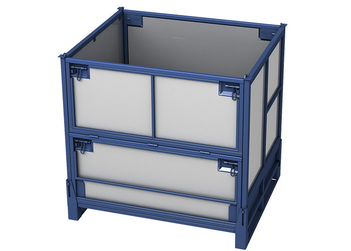 Industrial Collapsible Pallet Lifting Cage Stillage Steel With PP Linings