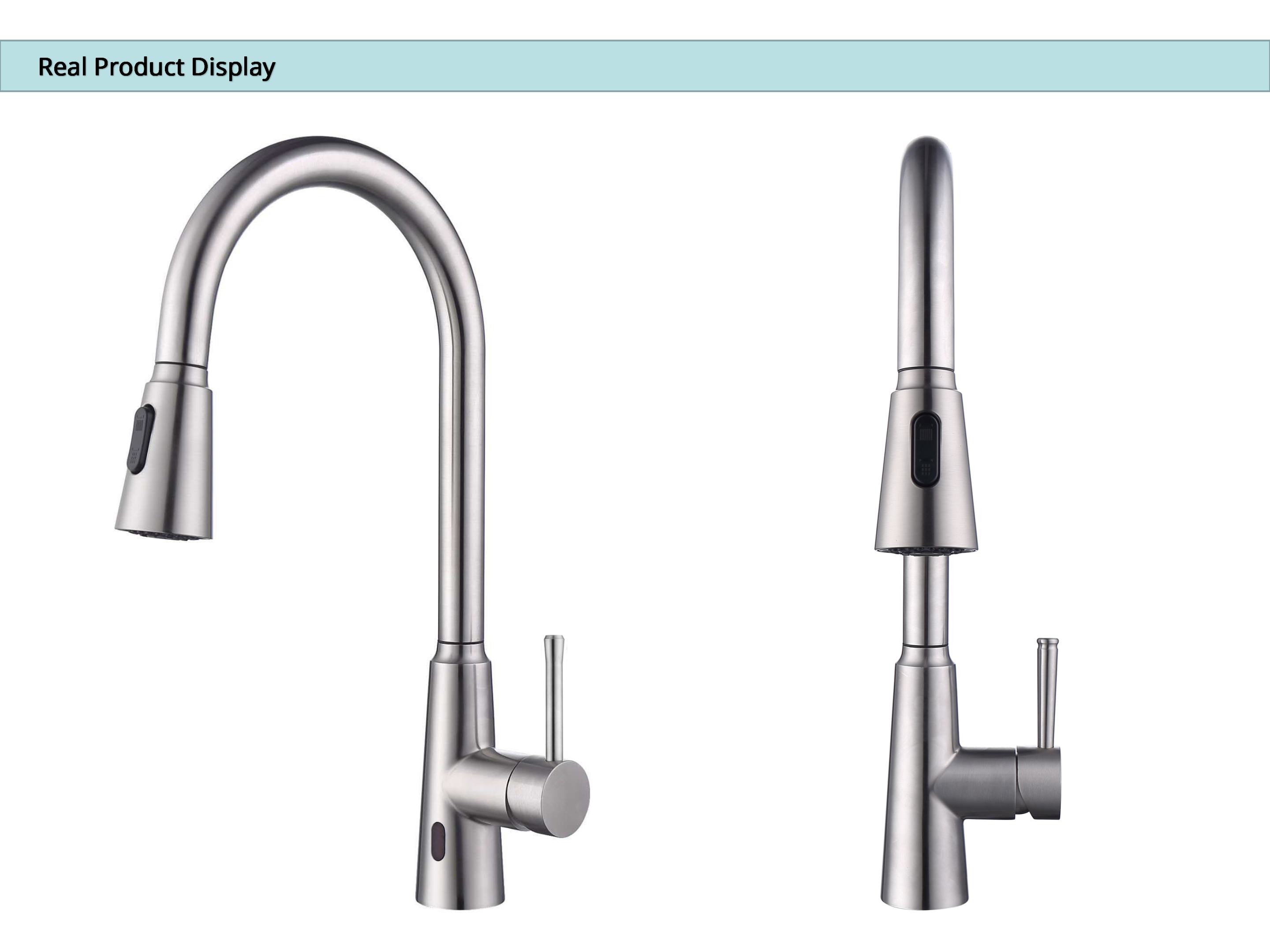 Gooseneck Spout Motion Sensor Kitchen Taps 0.05-0.75Mpa Flexible Sink Tap