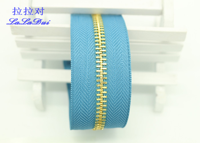 26 Inch Open Ended Long Chain Zipper Bright Tape Golden Metal Teeth For Bag And Garments