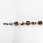 Gemstone Jewelry 925 Silver 8x10mm Oval Citrine Link Tennis Bracelet (SB7001)