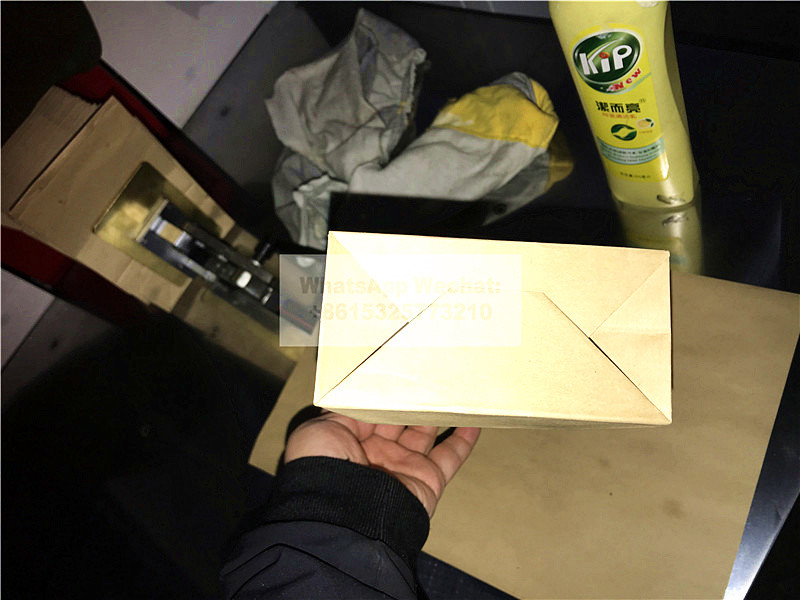 Sheet Feeding Square Bottom Paper Bag Sealing Machine With Inserting Bottom Gluing Card