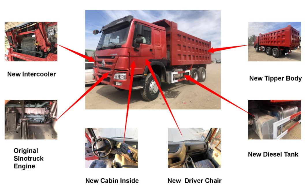 Second Hand Sinotruck HOWO Used 371HP 375HP HOWO 10 Wheels 12 Tyres Dump Truck Tipper Truck 8X4 6X4 with Good Condition for Africa