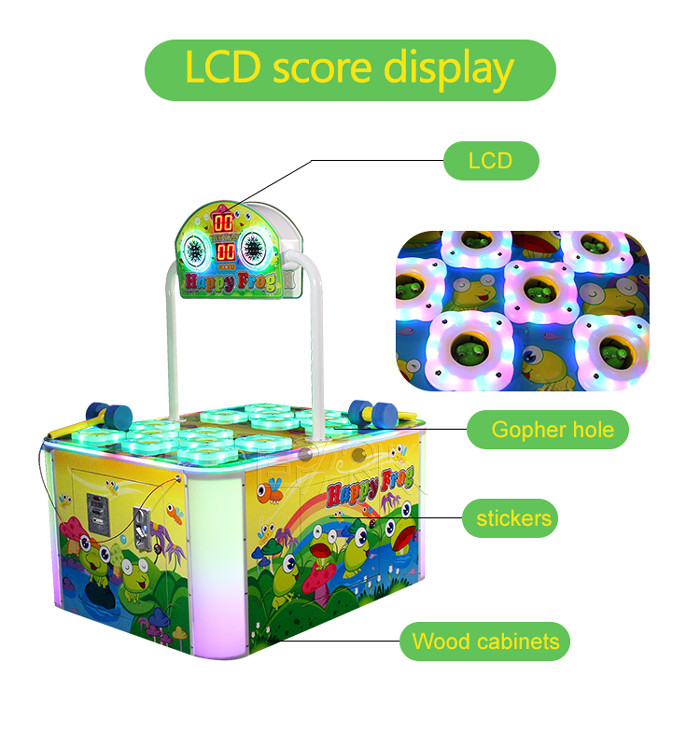 Kids Redemption Ticket Hit Frog Coin Operated Arcade Machines 2 Players