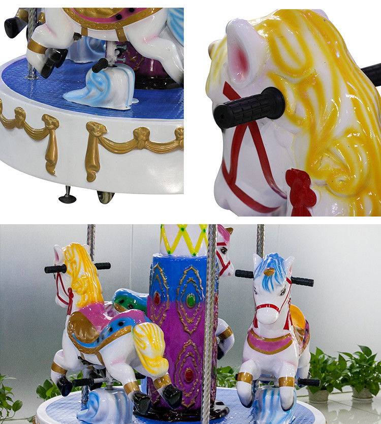 Coin op Arcade Fiberglass Kids Ride Horse Carousel Swing Arcade Ride Coin Operated Arcade Machines