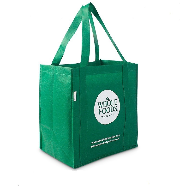 Small Plain Personalized Non Woven Tote Bags Promotional With Logo Printing Green Black Color