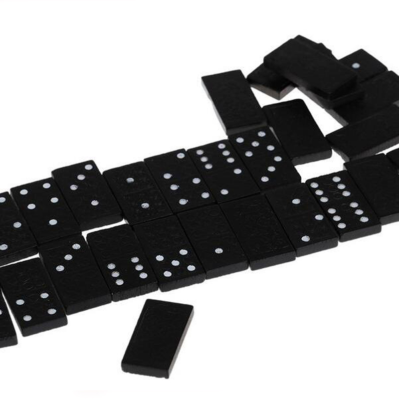 Travel Game 28Pcs Wooden Domino Blocks Board Early Education