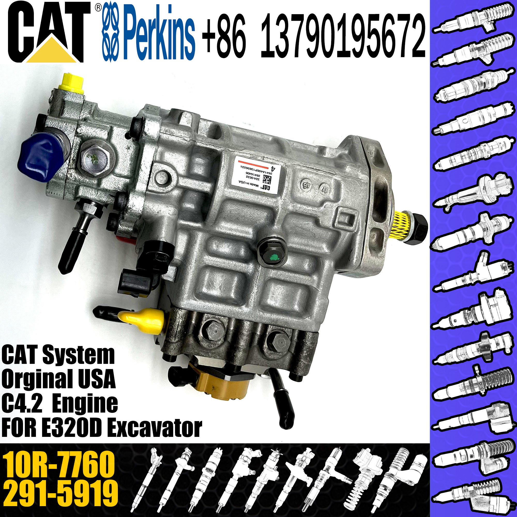 New Diesel Fuel Injector pump 291-5919 2915919 10R-7760 For Caterpillar CAT320D C4.2