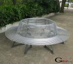 Outdoor Farmhouse Round Tree Benches With Sandblast Zinc Spraying Powder Coating