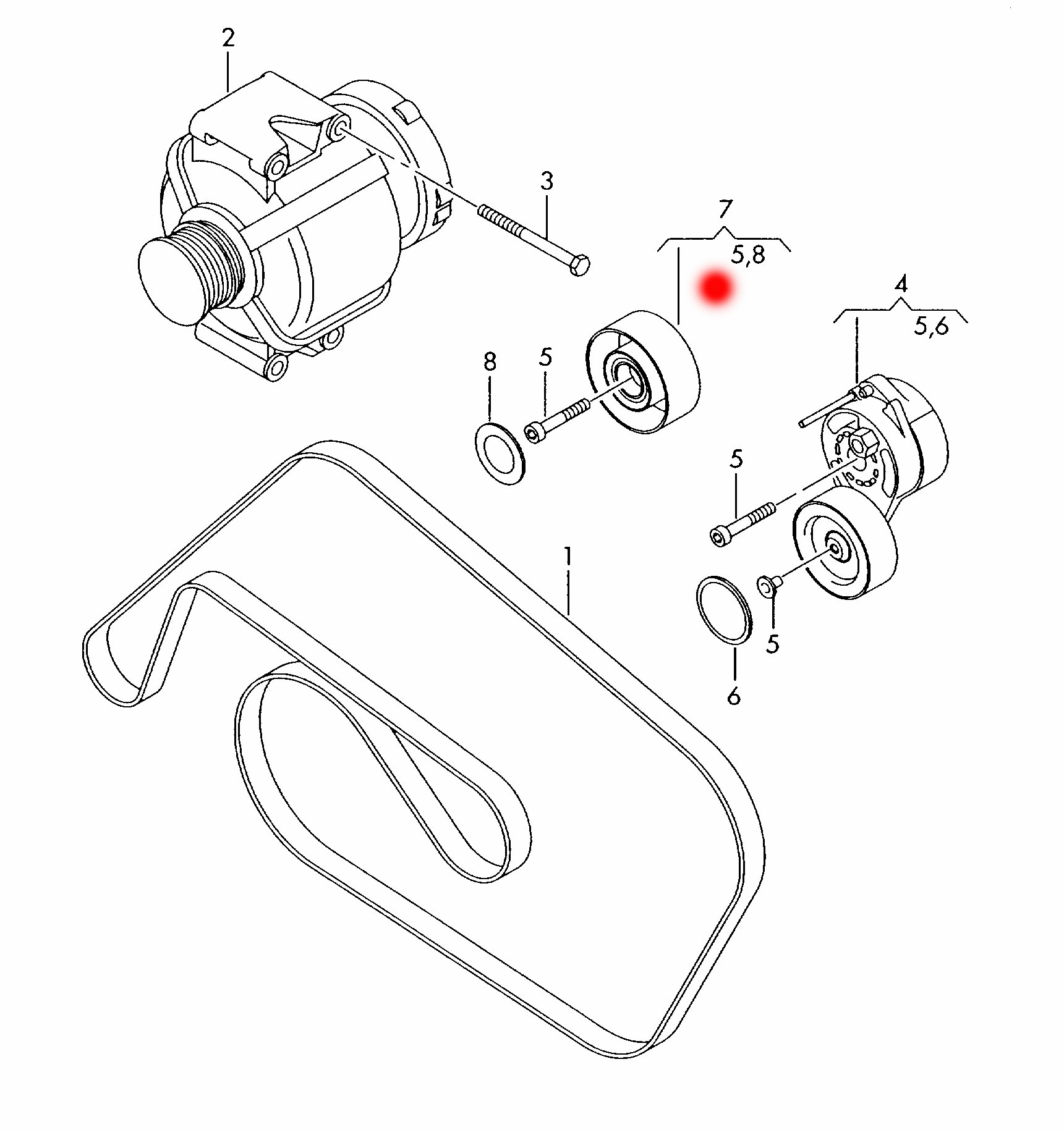 06E903341G 6E903341A Tension Idler Pulley For Audi A4 B8 8K2 3.2