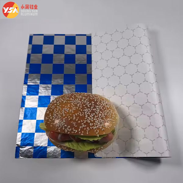 Burger Foil Hexagon Honeycomb Paper Laminated Aluminum Foil Burger Wrapping