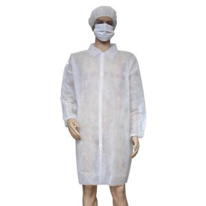 China Customized Unisex Waterproof Non Woven Disposable White Lab Coats wholesale