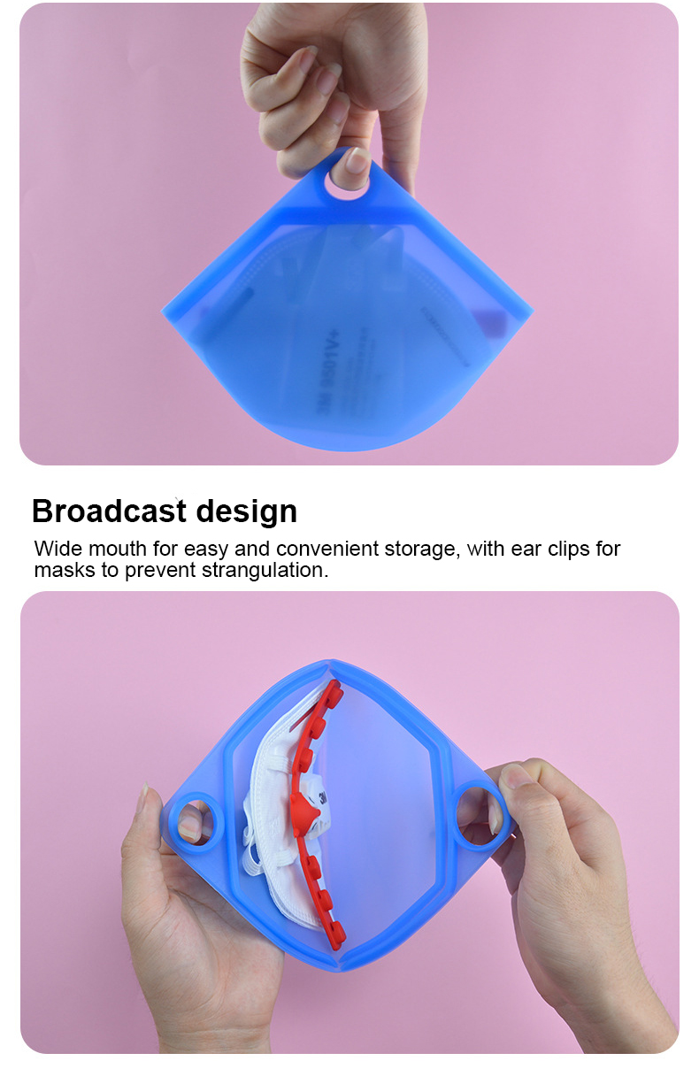63G Mini Food Grade Mask Storage Silicone Reusable Bag