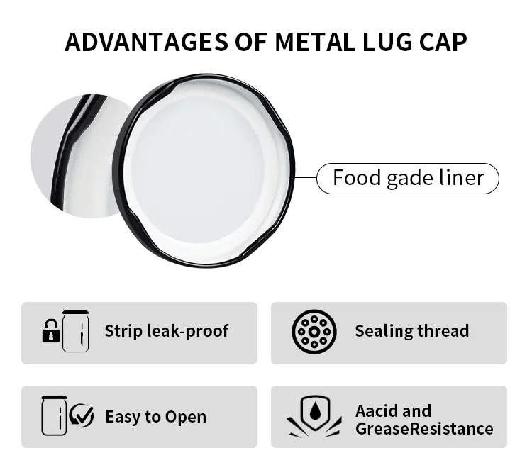 Wholesale 63mm 72mm 82mm Good Airtight Tinplate Food Storage Jar Iron Lids for Glass Storage Jar
