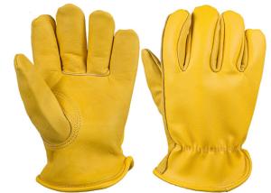 China Cow Upper Yellow Leather Driving Gloves Industry Hand Protection Gloves wholesale