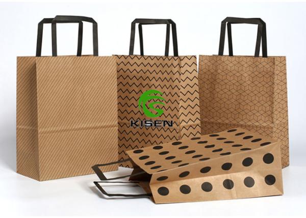 Recycled Craft Luxury Laminated Bags , Easy To Carry Paper Goodie Bags With