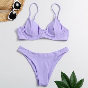 China Tiered Layer Tie a Knot Front Top With Low waist Bikini swimsuit high cut wholesale