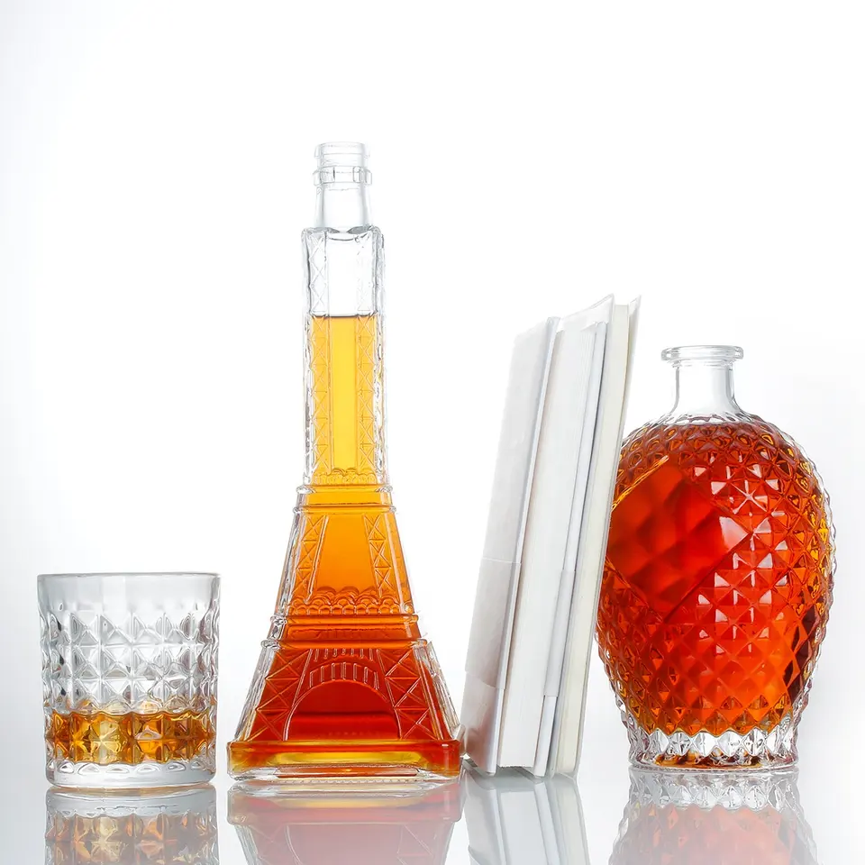 Surface Handling Decal 500ml 750ml Round Extra Flint Whisky Vodka Brandy Glass Bottle