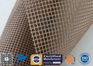 China Brown 4x4mm PTFE Coated Fiberglass Fabric For Conveyor Belt wholesale