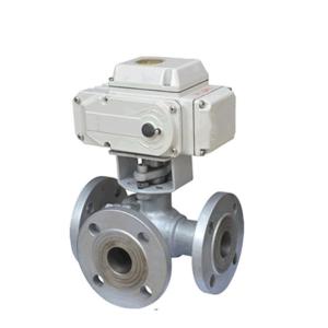 China Electric Actuator Flange Stainless Steel 3 Way Motorized Ball Valve wholesale