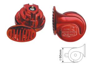 China EST1003R Chrome Red Universal Car Truck Snail Horn Replacement 510Hz 110DB Dia 90mm 3.7A wholesale