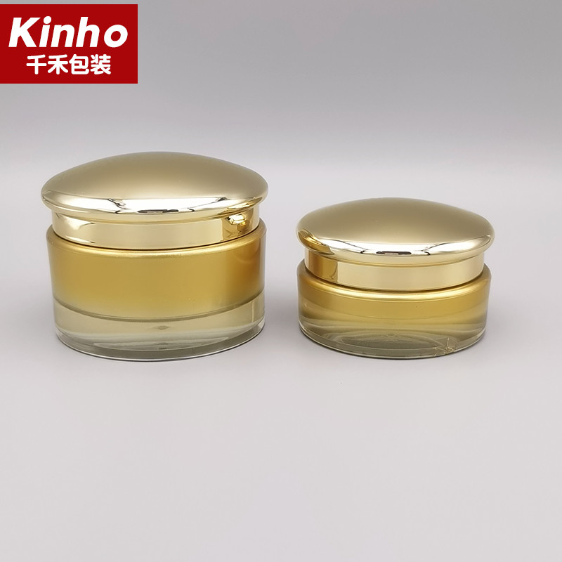 15-50g Cosmetic Cream Jar Glass Mushroom Round Cap Double Wall