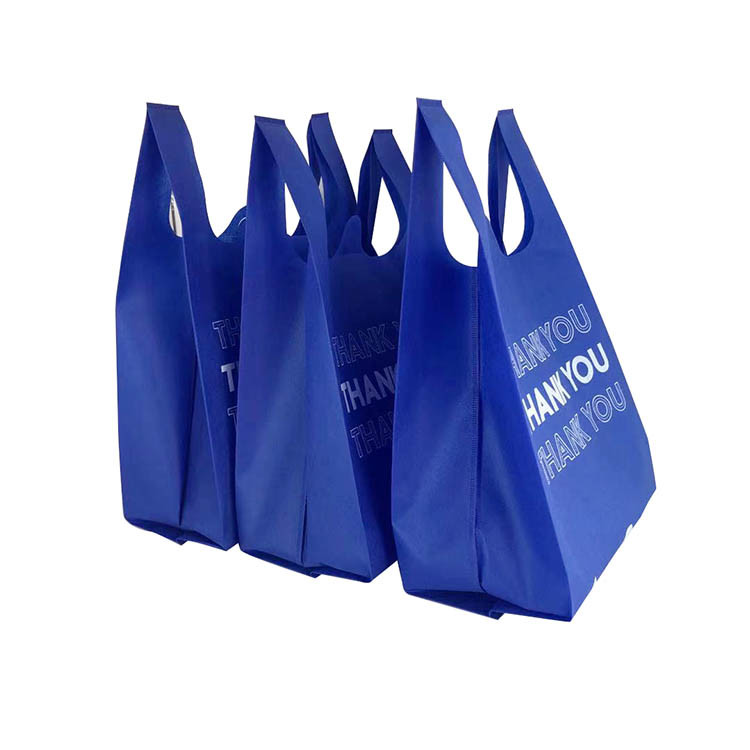 Low Price Wholesale Custom Logo Eco-Friendly W-Cut Non Woven Vest Bag