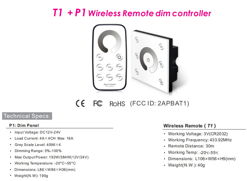 Wall Mount Rgb Led Controller Touch Panel , Wall Led Controller Water Resistance