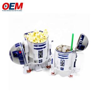 China Plastic Popcorn Bucket with Lid Custom Printed Movie Star Food Customer Logo Accepted Bowl Comic Character Design,with Handle PS wholesale