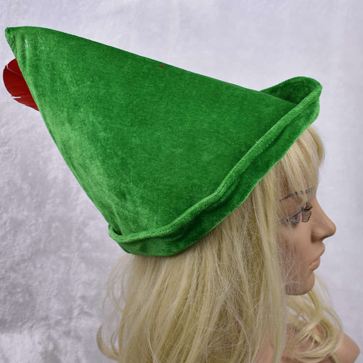 Oktoberfest Green Peter Pan Hat Red Feather Party Hat 58-60cm