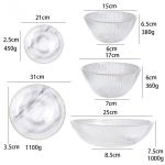 Household Transparent Vertical Stripe Glass Salad Bowls