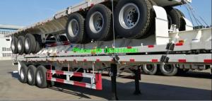 China 3 Axles Heavy Duty Semi Trailers 40ft Flatbed Trailer For Container Load wholesale