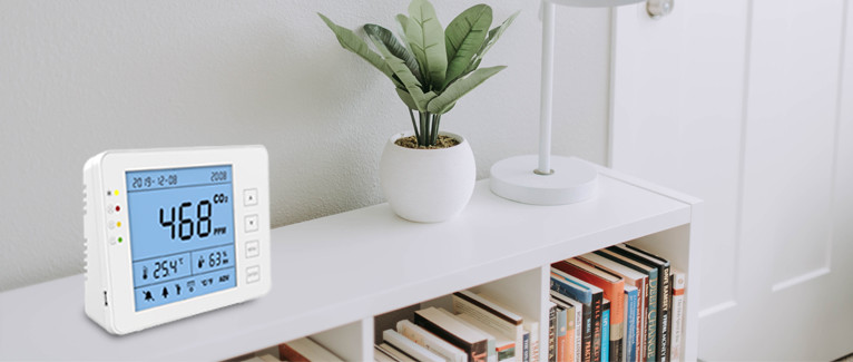 2GB 5000ppm Indoor CO2 Meter AQI Monitor for Air Quality Tracking
