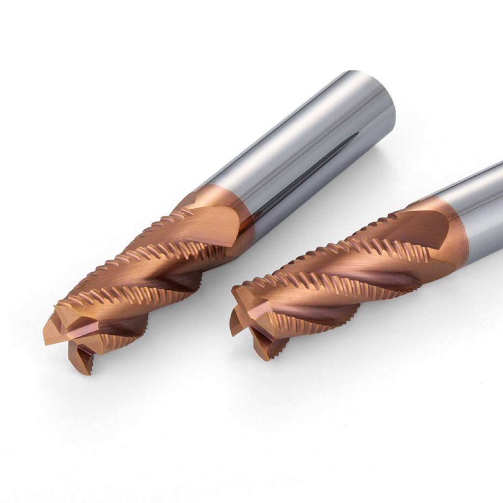 Tungsten Steel Roughing Milling Cutter Rough Corn End Mill With Corrugated Wave