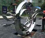 Contemporary Mirror Fish Group Garden Metal Art Sculpture