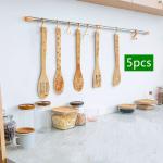 Halloween Christmas Wooden Spoons Natural Laser Carving Bamboo Wooden Spatula