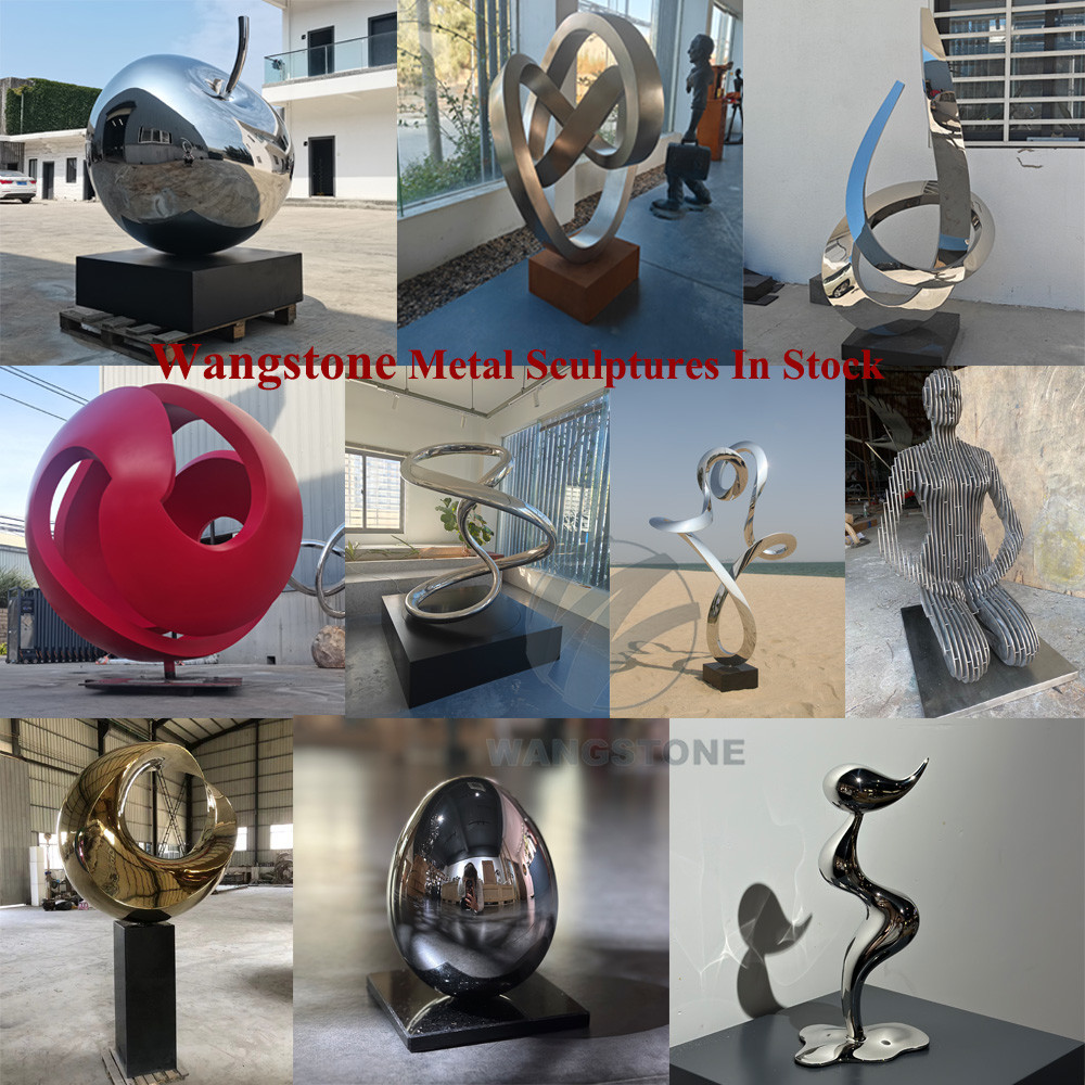 Large Modern Stainless Steel Mirror-Finish Hands Fountain Sculpture