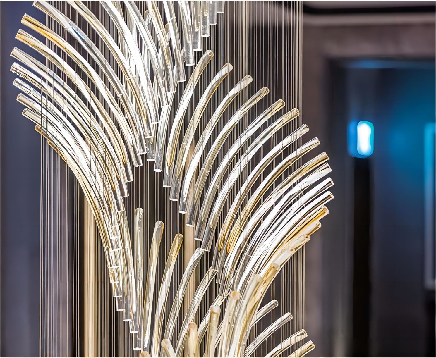 OEM ODM European Style Designer Lighting Long Glass Pendant Light 3000K