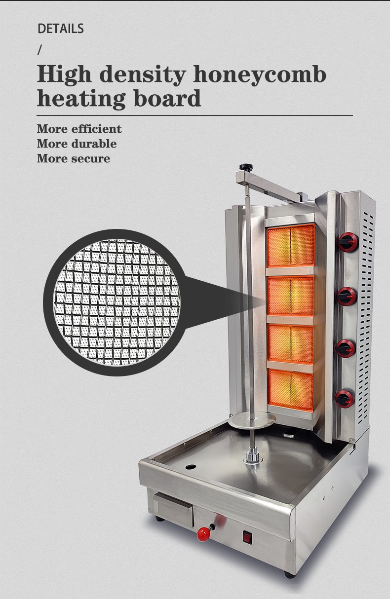 Automatic Grade Automatic 4 Burner Gas Chicken Shawarma Machine Your Shawarma Solution