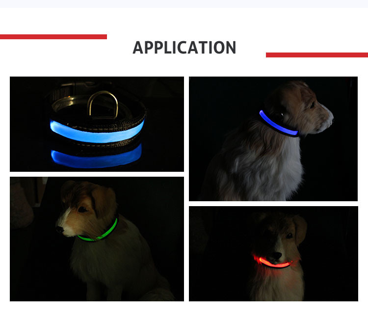 Adjustable Waterproof USB Rechargeable LED Dog Collar , Small / Medium Sized Dog Collar